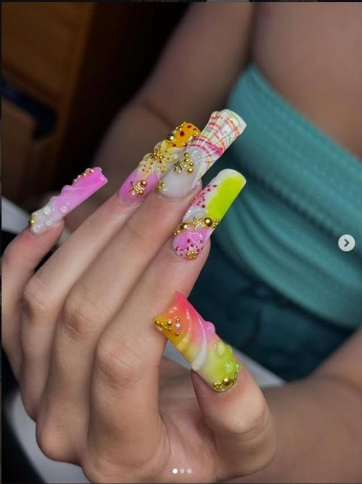 Summer freestyle gel-x set in bright colours